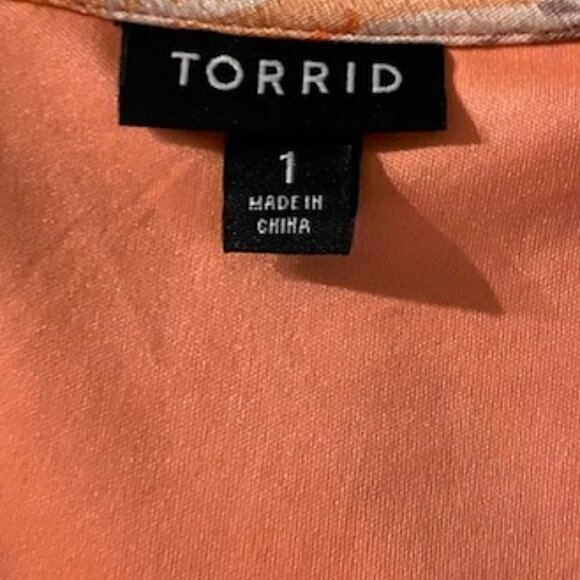 Torrid Lace Up Crinkle Gauze Floral Tea Length Dress 1X - Picture 2 of 7